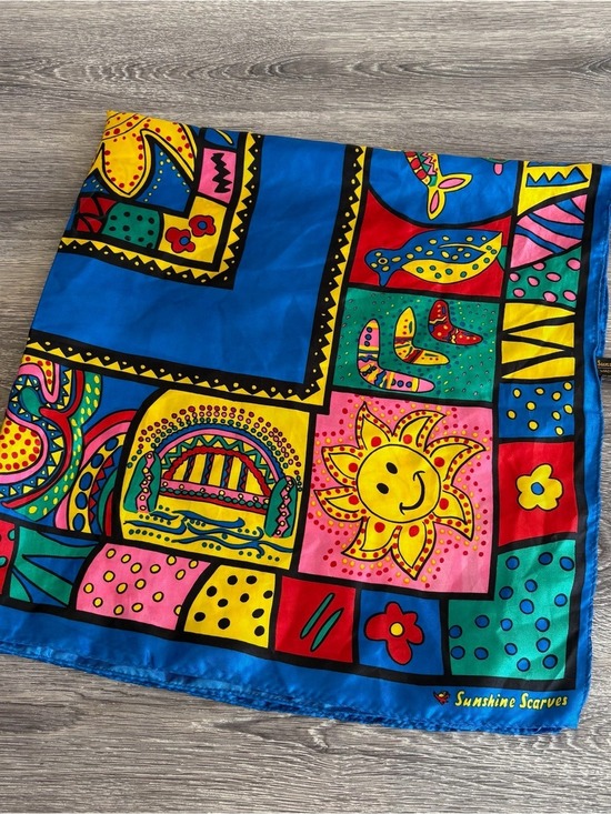 Sunshine Scarves Accessories - Blue Multicolor Women's Silk-Feel Scarf